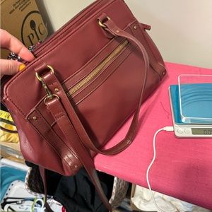 Maroon cross body purse